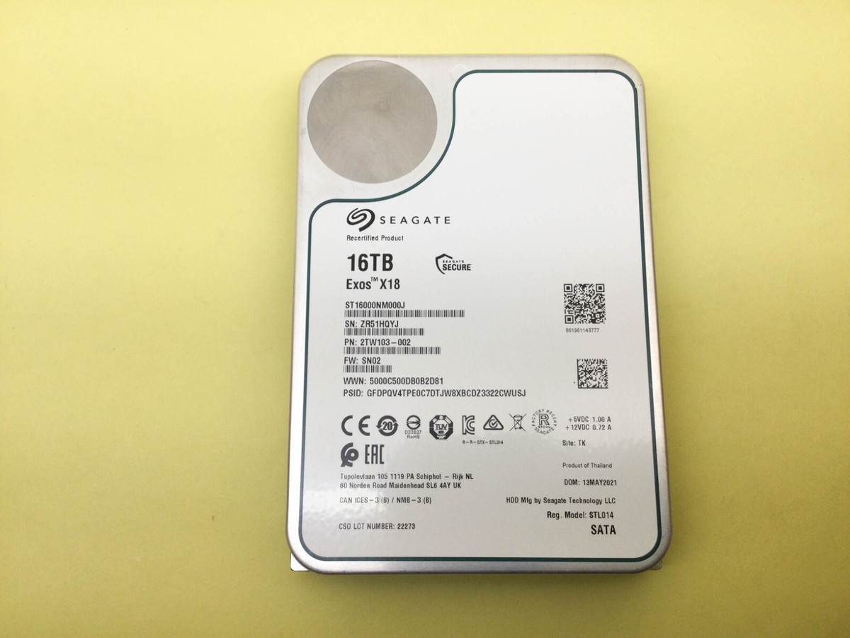 Seagate Exos X18 16TB 7.2K SATA 6Gb/s 256MB 3.5'' 512e/4Kn HDD