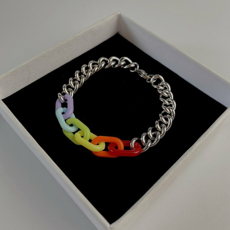 Fashion Rainbow Braid Bracelet Wristband Women Men Love Party Jewelry
