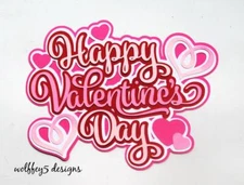 CRAFTECAFE VALENTINE TITLE premade paper piecing scrapbook diecut piece page 3D