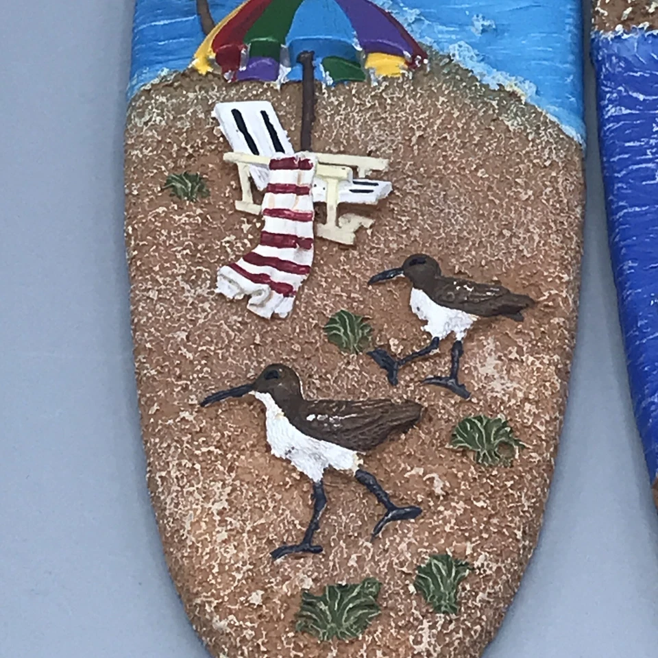 Tradewind Bay Surfboard Art, 2 wall mount 3D, 10.5" x 2.5", beach scene - Image 2 of 4