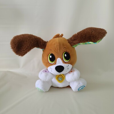 Leap Frog Speak and Learn Brown White Green Big Eyed Puppy 