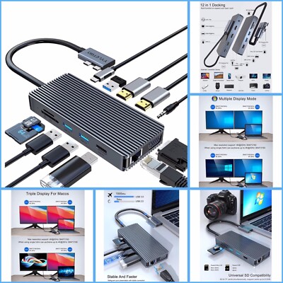 YYLETGO USB C Docking Station 12 in 1 for MacBook Air +Pro Model:LH-01 BRAND NEW