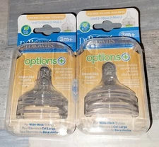 Dr. Brown's Options+ Wide-Neck Baby Bottle Nipple - Level 2 - Medium Flow - 2pk