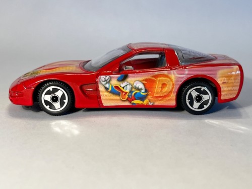 Disney Donald Duck Chevrolet Corvette Die-Cast Metal Car by Burago - Picture 2 of 5