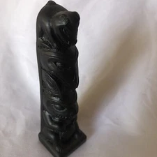 Vintage Intuit Carved Resin Boma Canada Totem Pole Statue Figure