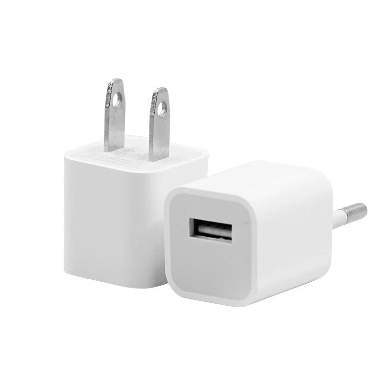 White 1A USB Power Adapter AC Home Wall Charger US Plug FOR iPhone 5 6 7 8 Lot - Image 2 of 4
