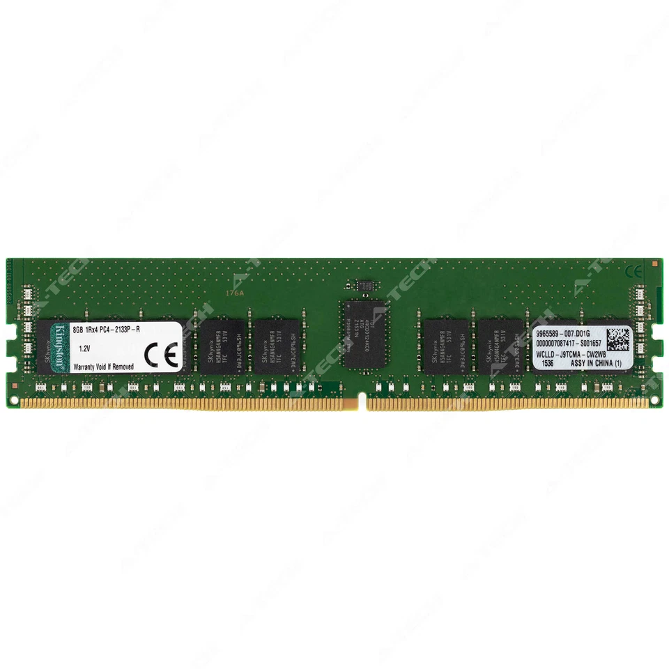 Kingston 8GB 1Rx4 PC4-2133 RDIMM DDR4-17000 ECC REG Registered Server Memory RAM