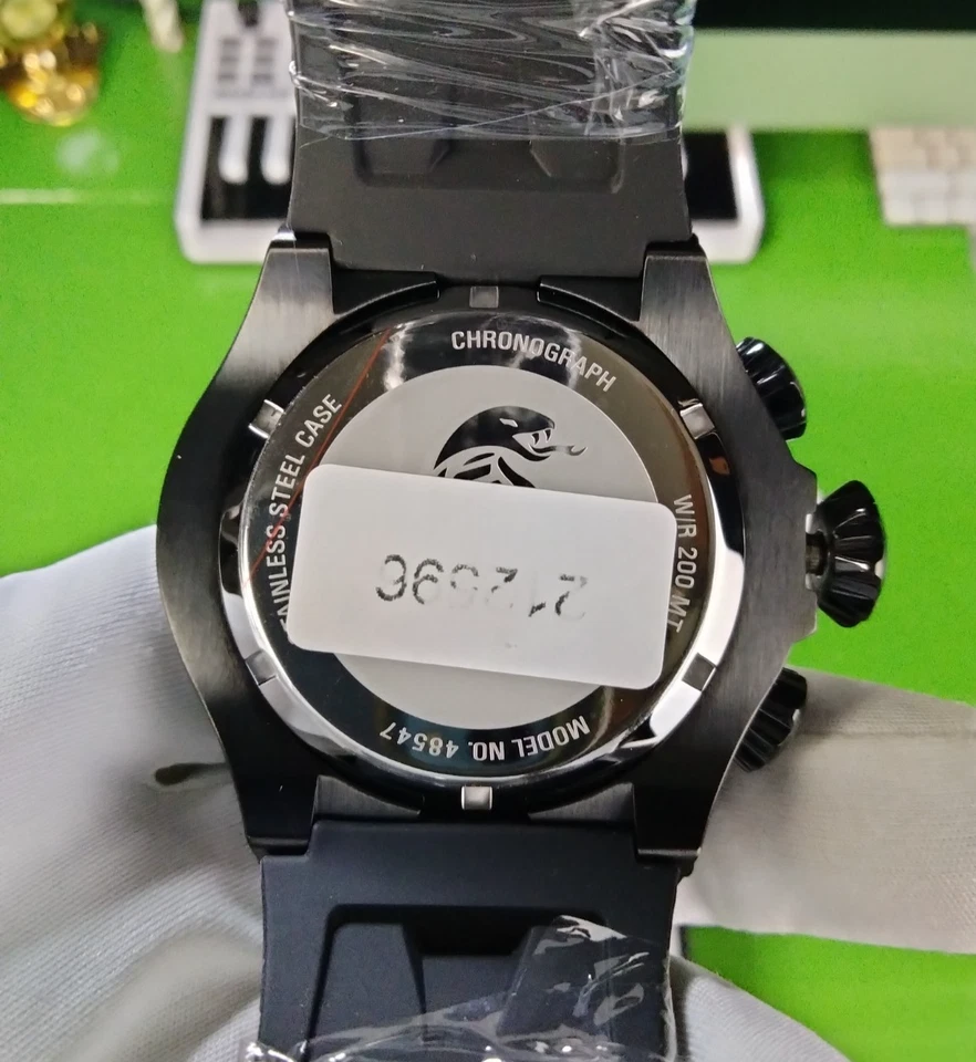 Reloj Invicta Subaqua Cuarzo Cronógrafo Hombre Negro SS Alum 48547 Banda Silicona WR200M Foto 3 de 4