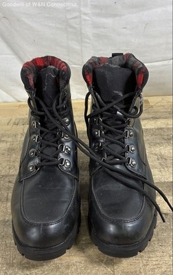 Cougar Baker Black Plaid Lined Winter Lace Up Boots Men's Size 10