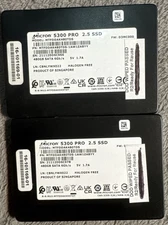 Lot of 2 Dell Micron 480GB 6Gb/s 2.5” SATA SSD MTFDDAK480TDS KCT7J