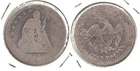 A Well Circulated 1858 Seated Liberty Silver Quarter