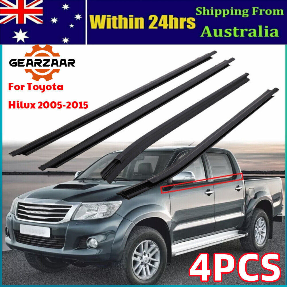 車のドアウィンドウウェザーストリップシールベルト Compatible With Hilux For SR5 For VIGO Fo 4個入り 車窓  ガラスシールストリップ サイドウィンドウ ウェザーストリップ と互換性がある トヨタ ハイラックス SR5 2005- 車ウェザーストリップ 4個入り  車窓 ドアガラス ... Compatible With For Hilux SR5 2005-2015 シーリングトリム ウィンドウシール 車のドア ウェザ