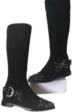 Guido Pasquali Milano Women’s Knee High Boots Black Studded Leather EU 38.5 UK 5