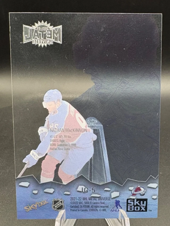 2021-22 Skybox Metal Universe NATHAN MACKINNON Ice Carvings Acetate #IC-5 - Image 2 of 3