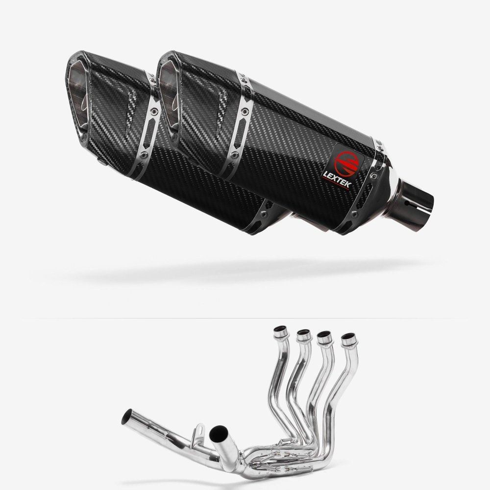 Lextek SP11C Carbon Fibre Exhaust System 200mm Honda CBR1100XX Blackbird 97-08