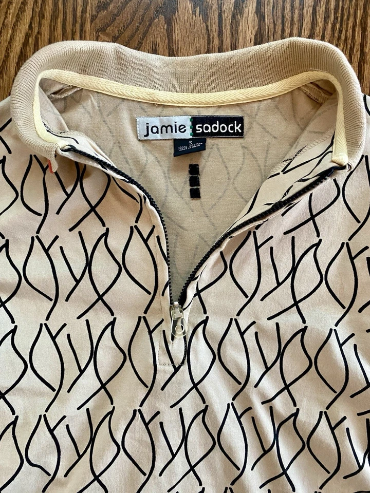 Polo de golf para mujer Jamie Sadock, beige talla pequeña Foto 3 de 4