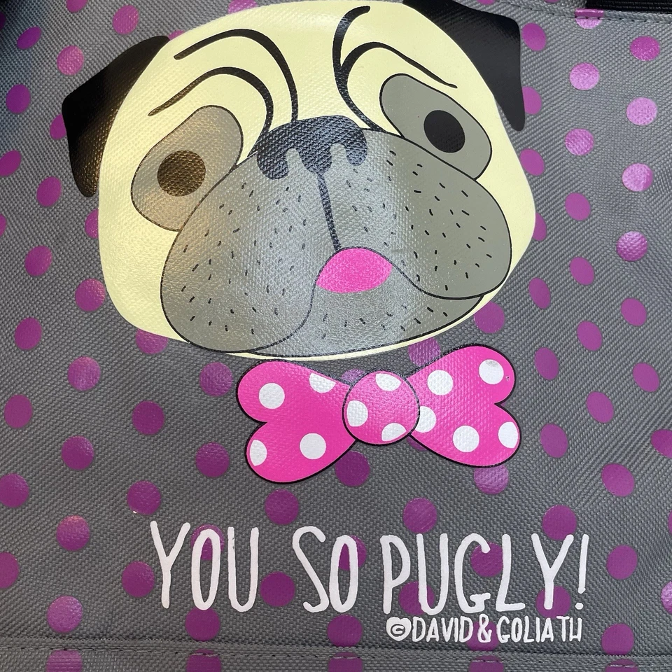 David & Goliath You So Pugly Pug Large Holdall Travel Holiday Weekend Bag - Image 3 of 4