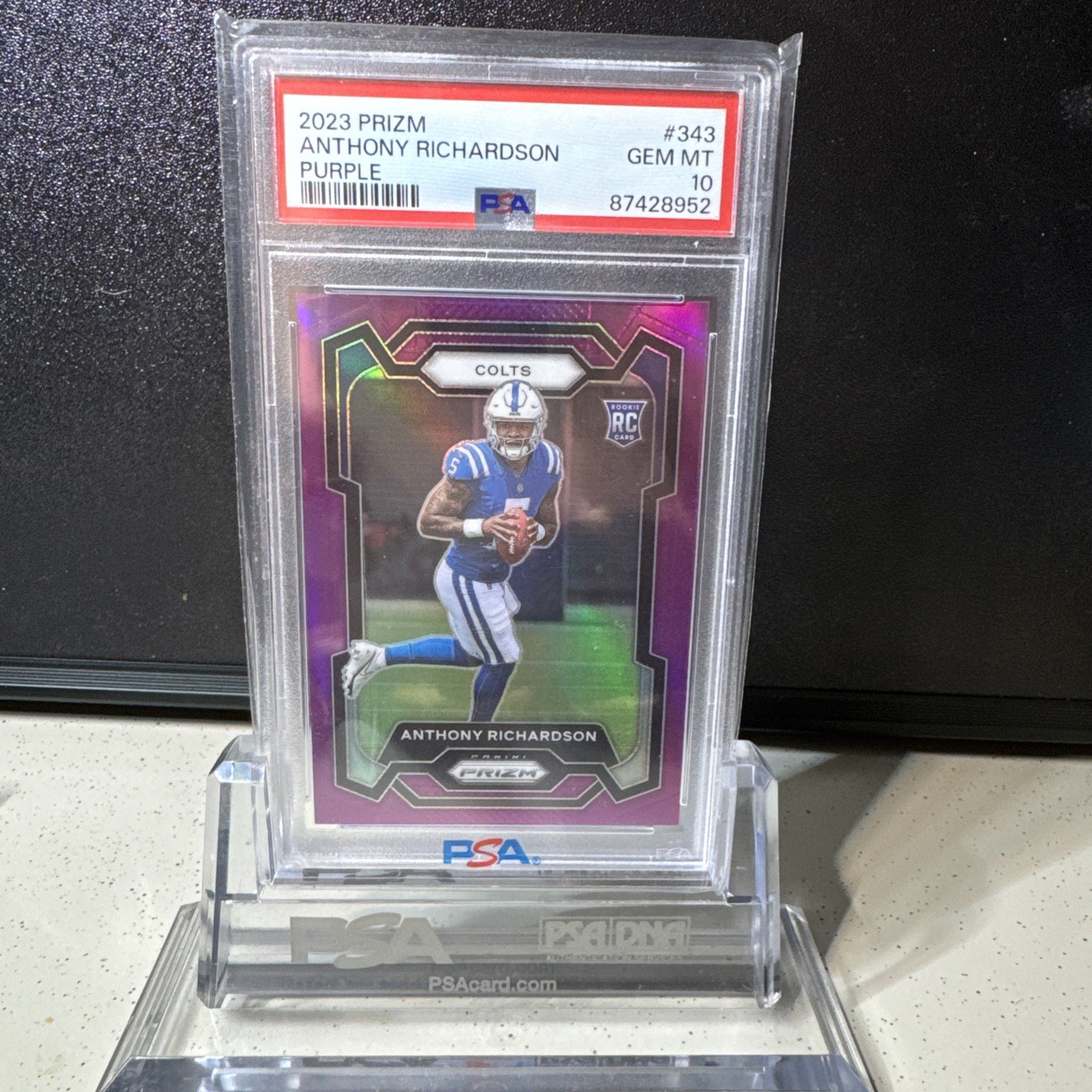 2023 PRIZM ANTHONY RICHARDSON PURPLE #343 PSA 10 /125