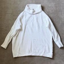 Free People White Knit Oversized Slouchy Pullover Tunic Sweater Long Sleeve