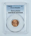 1948-D Lincoln Wheat Cent Boston Collection MS64 RD PCGS Blue Label