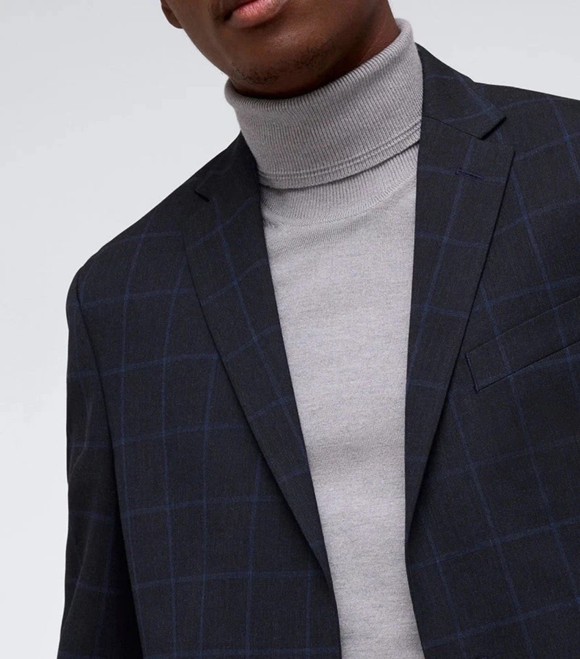 Chaqueta Kenneth Cole 2 Piezas Hombres Azul Ajustado a Cuadros Talla 38S Nueva con Etiquetas 31 Cintura Foto 3 de 4