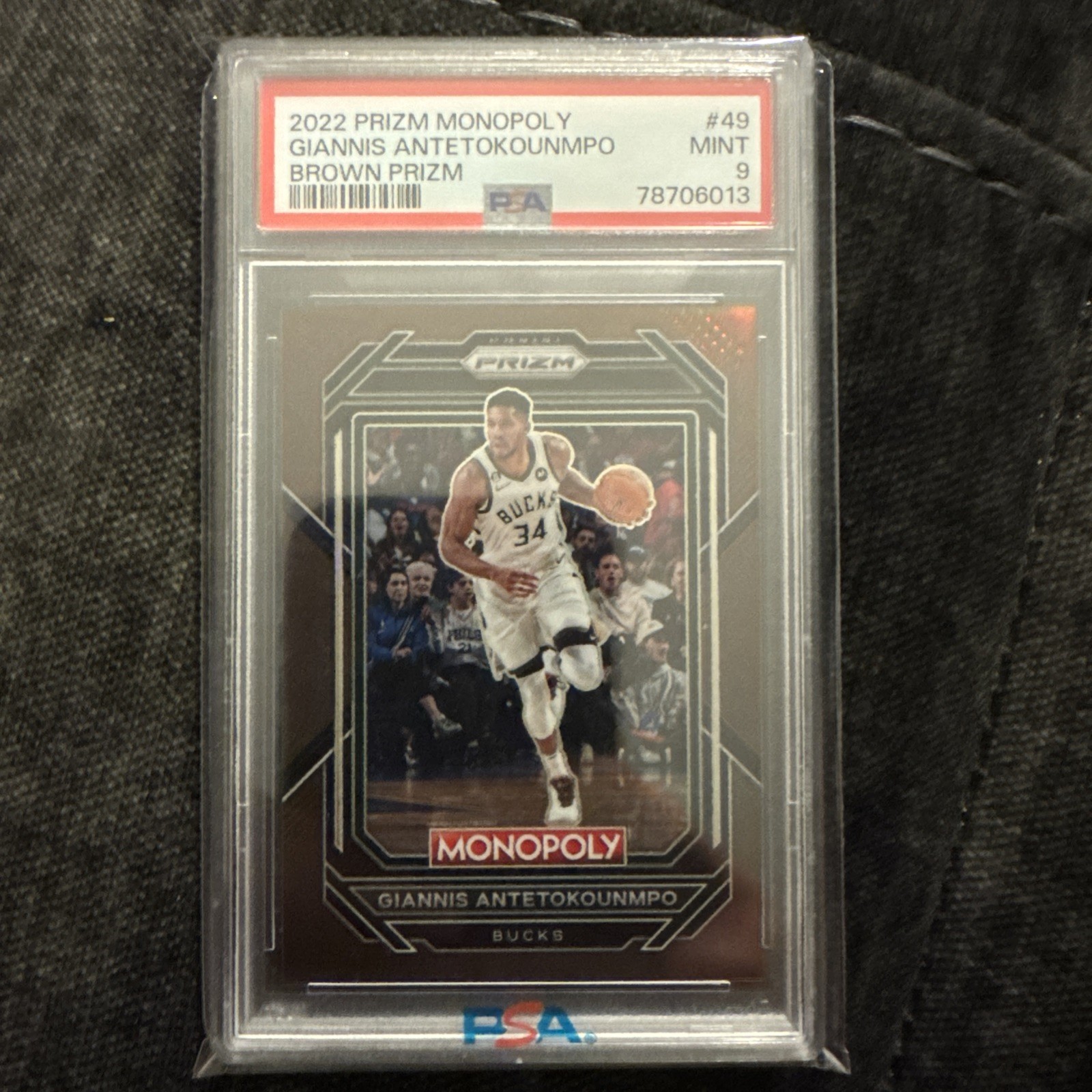 2022-23 Panini Prizm Monopoly - Giannis Antetokounmpo #49 Brown Prizm /249