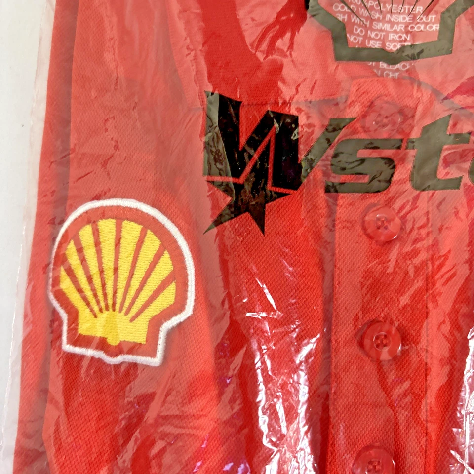 Shell Polo Shirt Size XL New Red Short Sleeve V Power Employee Uniform - Image 4 of 4