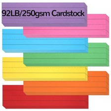 Rainbow Sentence Strips For Teachers,112 Sheets 92LB Cardstock,7 Assorted Colors