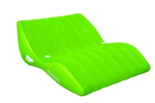 Inflatable Double Zero Gravity Pool Lounge Float Lime Suede Air Mattress 83X66