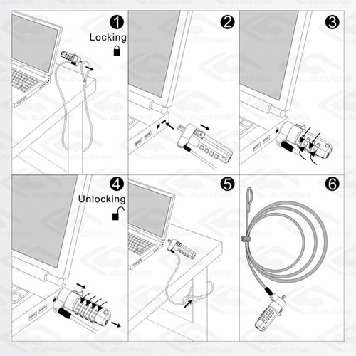 Chain Lock Laptop Computer Lock Password Computer Lock Protective Lock - Afbeelding 10 van 11