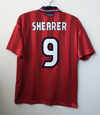 1998 ENGLAND Away S/S No.9 SHEARER 98 France WorldCup sz L 1998 ENGLAND Away S/S No.9 SHEARER 98 France WorldCup sz L