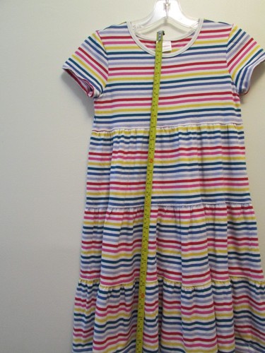 Girls Multicolor Hanna Andersson Stripe Short Sleeve Dress Size 10-100% Cotton - Picture 7 of 9