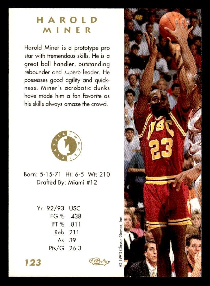 1993 Classic Images Four Sport #123 Harold Miner - Miami Heat | eBay