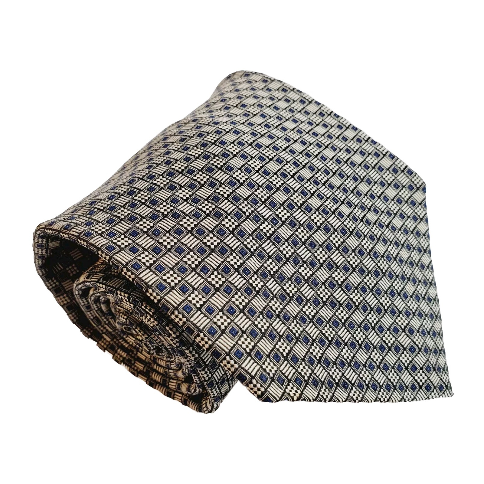 Robert Talbott Necktie Silver Geometric Pattern B… - image 1