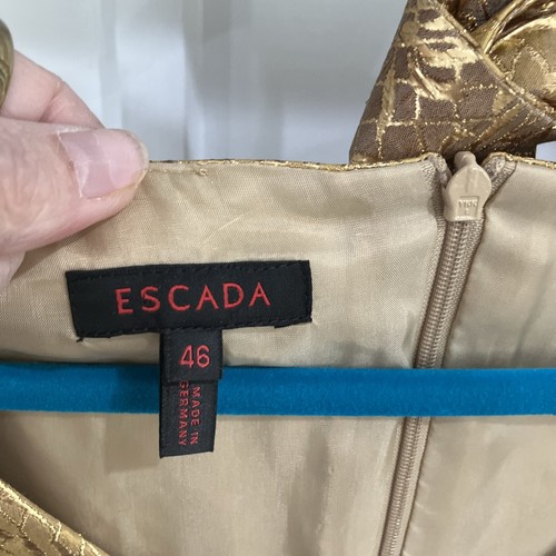 ESCADA Shift Kleid 46, Farbverlauf Gold mit Gürtel, Gr. 46 neu ohne Etikett Vintage perfekt - Bild 6 von 14