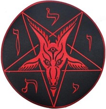Kreepsville 666 Satanic Circle XL Baphomet Religious Embroidered Back Patch PBPS