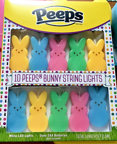 Peeps String Lights LED Easter Bunny Garland Light Bunnies 10 ft total ( 2 PK ) - Picture 2 of 2