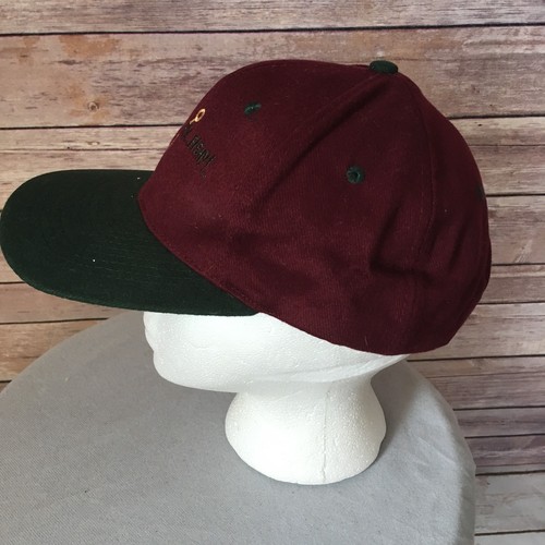 Here Fishy Fishy Fishy Baseball Cap Burgundy & Green Snapback Fishing Trucker - Picture 3 of 9