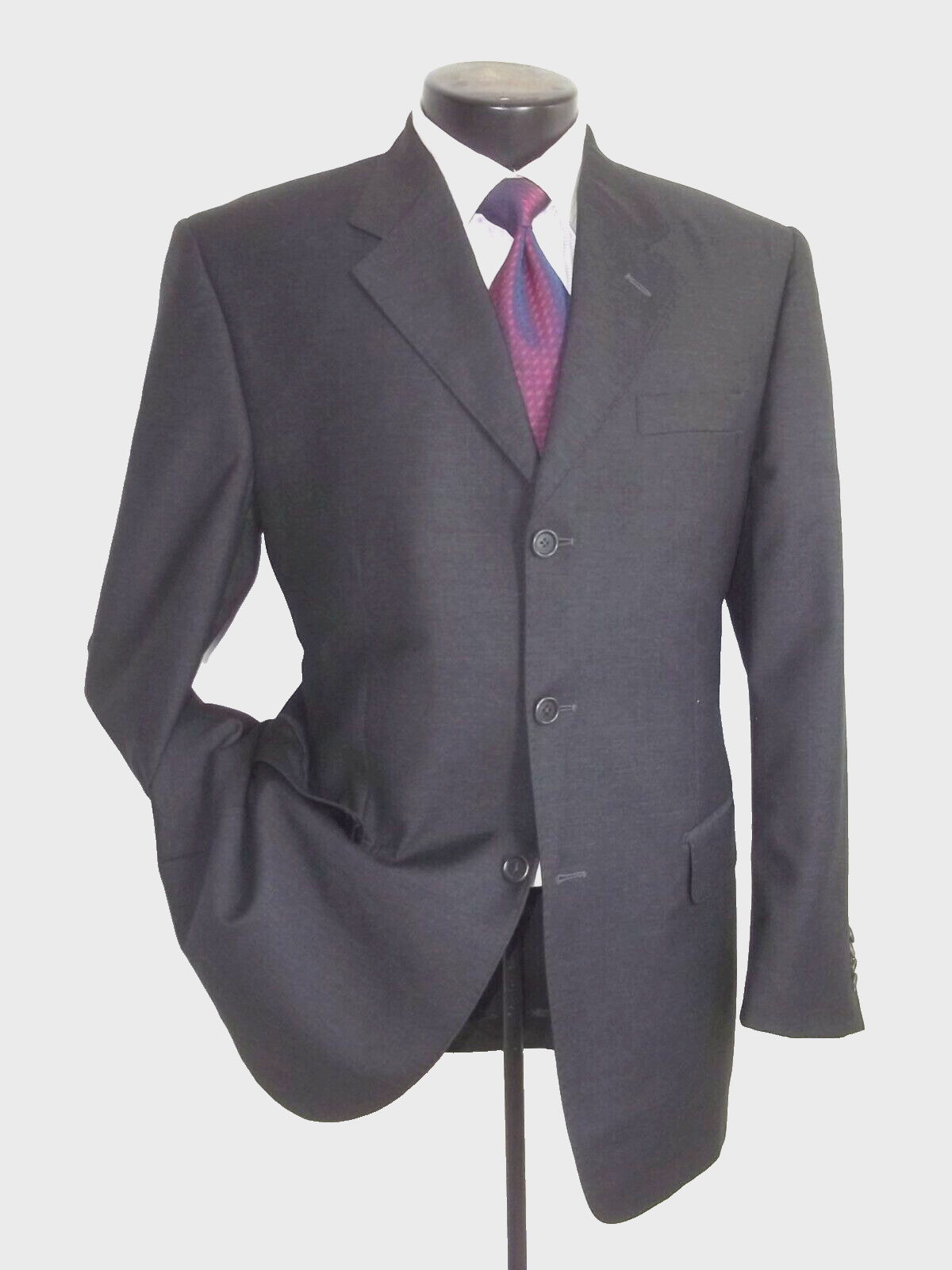 ! Tiglio Solid Gray 3Button Side Vents Super 150 … - image 2