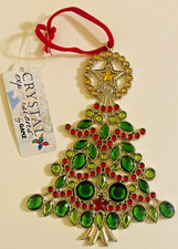 Christmas Tree Ornament L5 Embellished Star Silver Tone Metal NEW