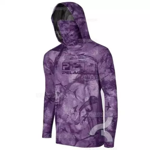 Ropa de pesca pelágica Upf 50+ máscara facial con capucha camisas de pesca para hombre al aire libre Su - Imagen 13 de 27