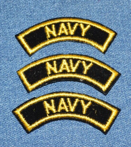 3 Small Vintage Original NOS NAVY 2.75" Patches Surplus Military Ship Naval