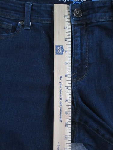 Style and Co Jeans Womens 12P PETITE Blue Denim Bootcut Mid Rise Dark Wash 33x29 - Picture 13 of 16