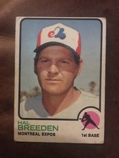 1973 Topps #173 Expos Hal Breeden Baseball Card