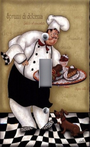 Cubiertas de salida de placa con interruptor de luz DECORACIÓN DE COCINA ~ CHEF PARA SERVIR - Imagen 2 de 26