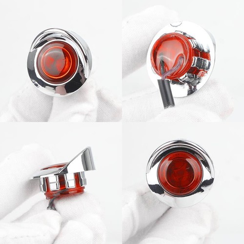 10X Amber 3/4" Side Marker Lights LED Truck Trailer Round Bullet 12V-24V Chrome - Picture 10 of 12