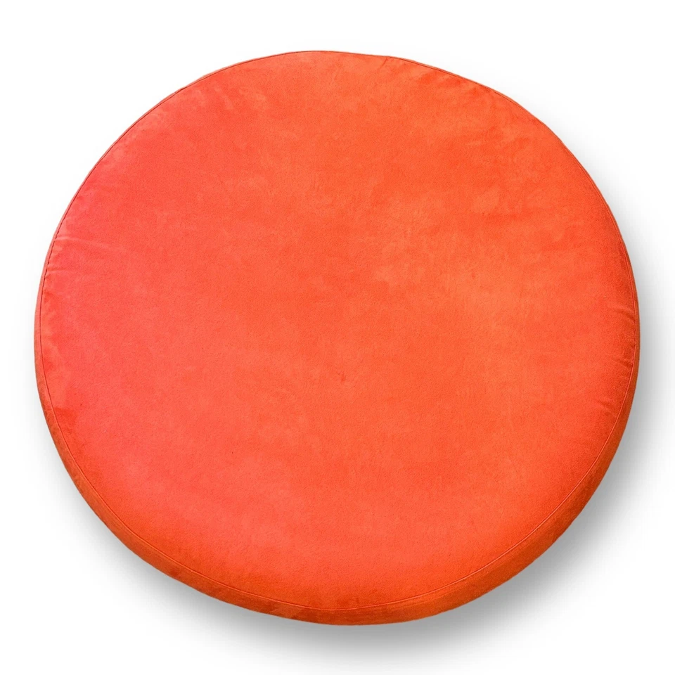 IKEA Virrig Balance Cojín Tabla Pie Taburete Microgamuza NARANJA Redondo Grande Niño Foto 3 de 4