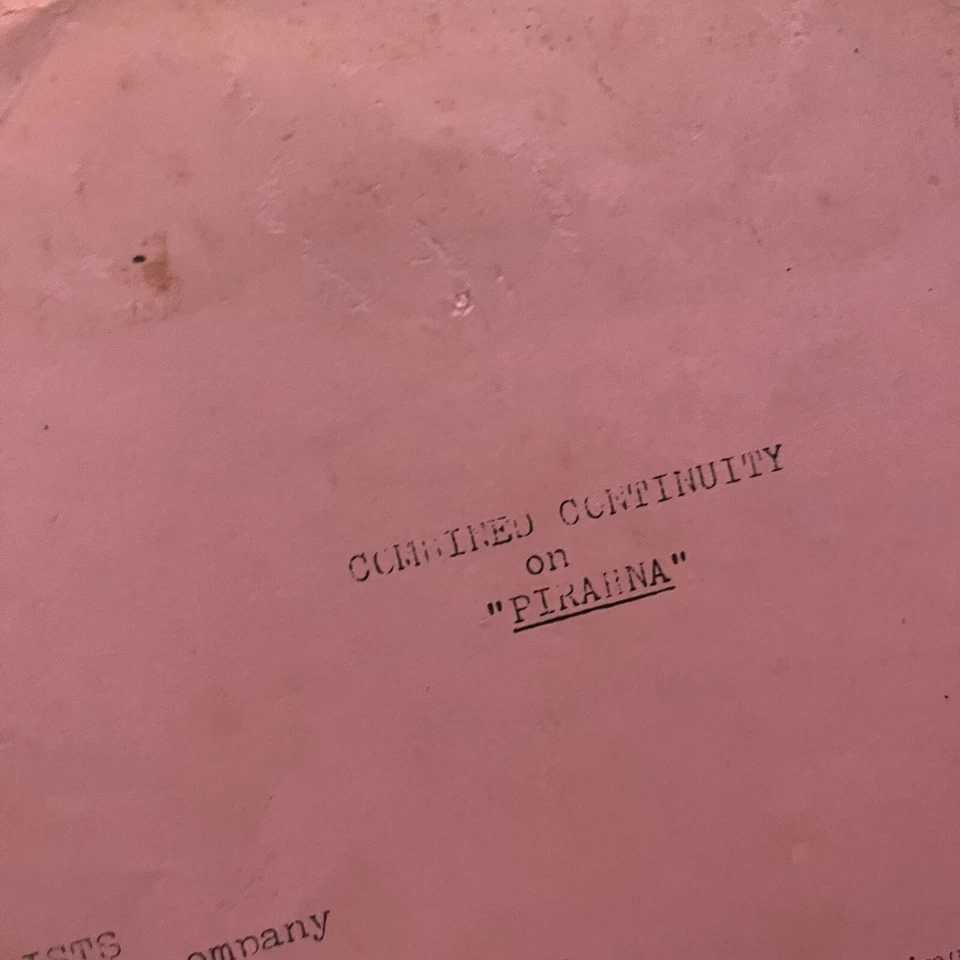 Piranha Roger Corman 1978 Original Continuity Scripts Joe Dante - Image 3 of 4