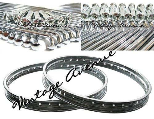 JUEGO DE 2 LLANTAS HONDA CB160 CB96 CL160 CB93 + RUEDA DELANTERA + TRASERA 72 PIEZAS - Imagen 1 de 6