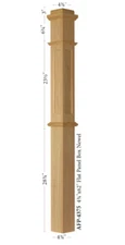 AFP-4375 Poplar Actual Flat Panel Box Newel Post